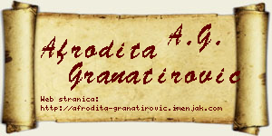 Afrodita Granatirović vizit kartica